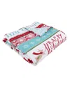 Levtex Merry Bright Ho Ho Holidays Reversible Quilted Throw, 50" X 60" In Multi Color