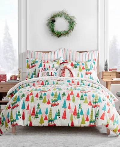 Levtex Merry Bright Holly Jolly Reversible 3-pc. Duvet Cover Set, King In Red