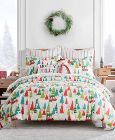 Levtex Merry Bright Holly Jolly Reversible Comforter Sets In Red