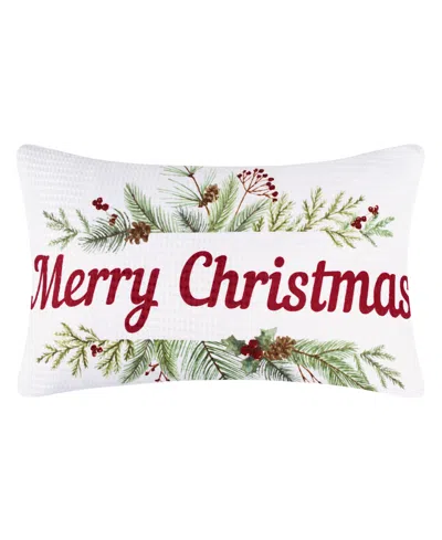 Levtex Merry Bright Pine Plaid Printed Decorative Pillow, 12" X 20" In Multi Color