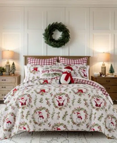 Levtex Merry Bright Pine Plaid Reversible Quilt Sets In Red