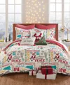 Levtex Merry Bright Santa Claus Lane Reversible 3-pc. Duvet Cover Set, Full/queen In Red