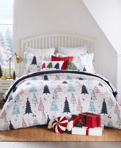 Levtex Merry Bright White Pine Reversible 3-pc. Comforter Set, Full/queen In Blue