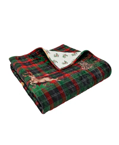 Levtex Merry Tartan Reversible Quilted Throw, 50" X 60" In Green