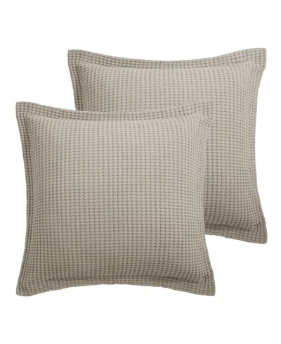 Levtex Mills Waffle Euro Sham - Set Of 2 In Taupe
