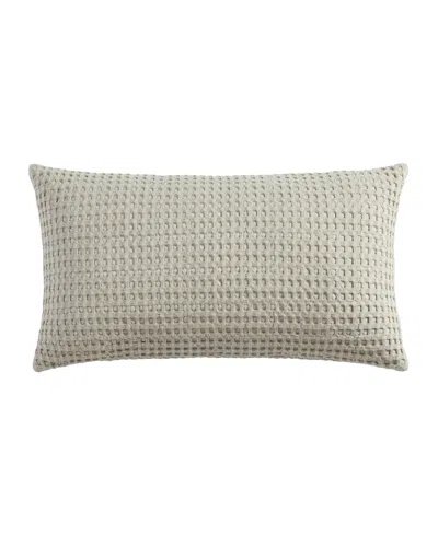 Levtex Mills Waffle Invisible Zipper Decorative Pillow, 12" X 24" In White
