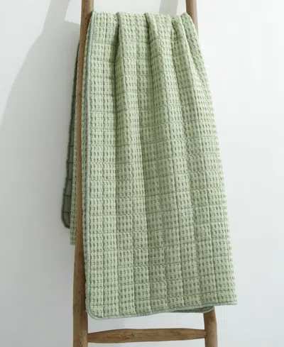 Levtex Mills Waffle Stitched Quilted Throw, 60" X 50" In Desert Sage