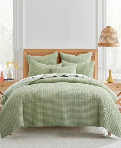 Levtex Mills Waffle Textured 2-pc. Quilt Set, Twin/twin Xl In Green