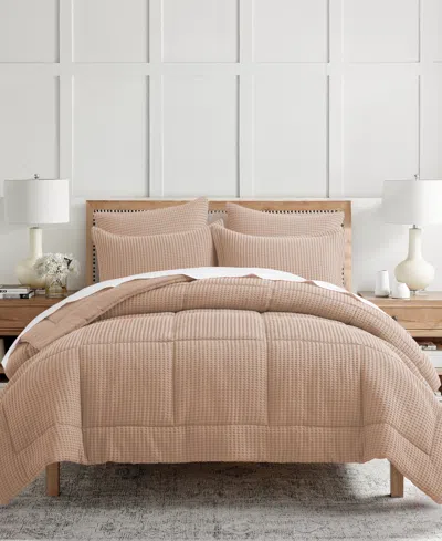 Levtex Mills Waffle Textured 3-pc. Comforter Set, Full/queen In Rose