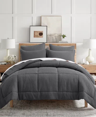 LEVTEX MILLS WAFFLE TEXTURED 3-PC. COMFORTER SET, KING/CALIFORNIA KING