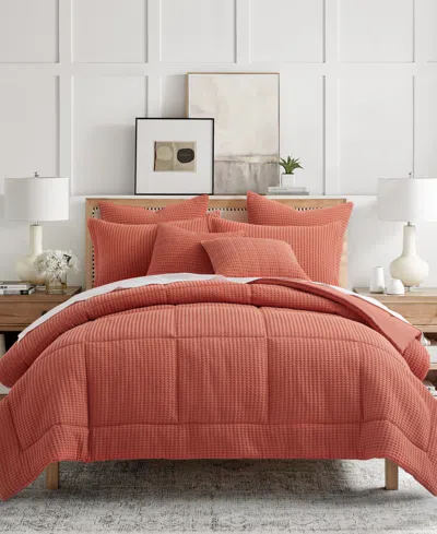 Levtex Mills Waffle Textured 3-pc. Duvet Cover Set, King/california King In Clay
