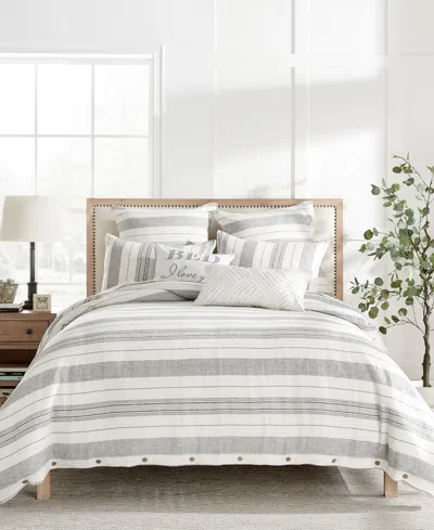 Levtex Monroe Stripe Textured 3-pc. Comforter Set, Full/queen In Grey