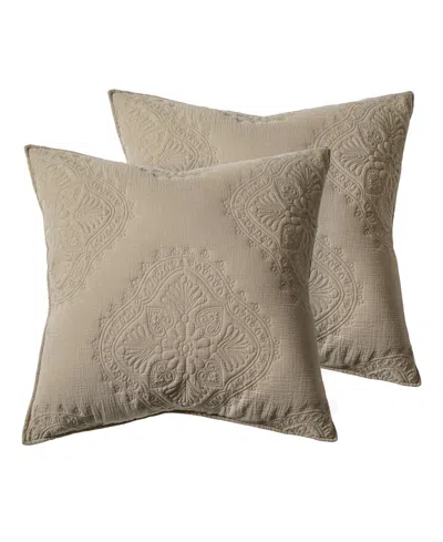 Levtex Muslin Stitch 2-pc. Sham Set, European In Brown