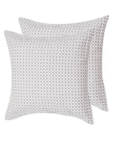 Levtex Nacala Diamond Mosiac 2-pc. Sham Set, European In White,gray