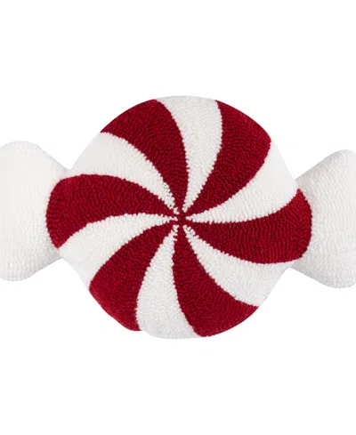 Levtex Nutcracker Candy Shaped Decorative Pillow, 12" X 20" In Red