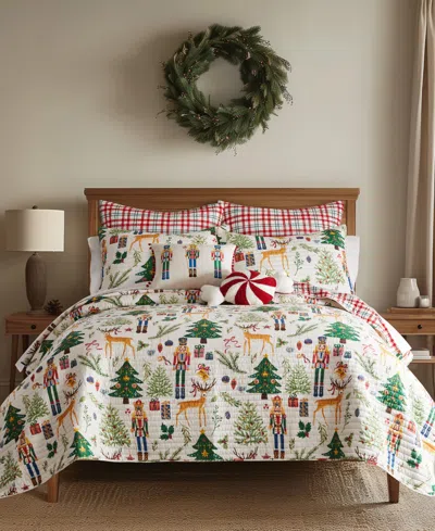 Levtex Nutcracker Reversible 3-pc. Quilt Set, Full/queen In Green