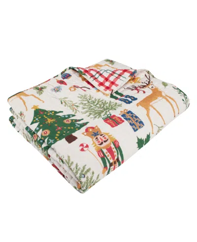 Levtex Nutcracker Reversible Quilted Throw, 50" X 60" In Green