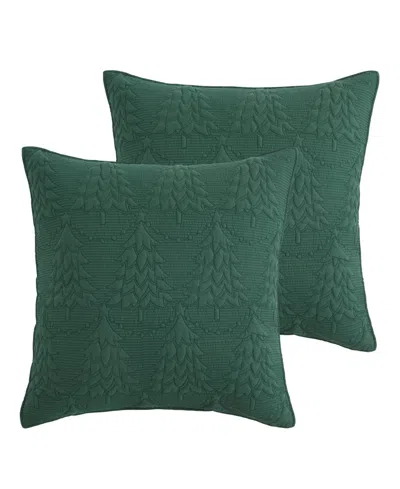 Levtex O Christmas Tree Stitching 2-pc. Sham Set, European In Green