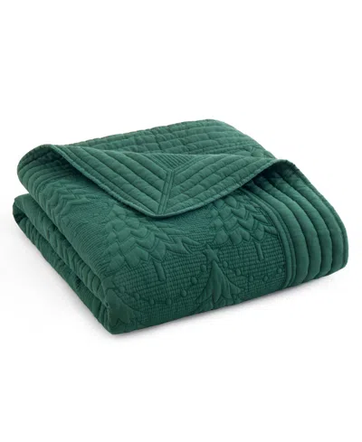Levtex O Christmas Tree Stitching Quilted Throw, 50" X 60" In Green