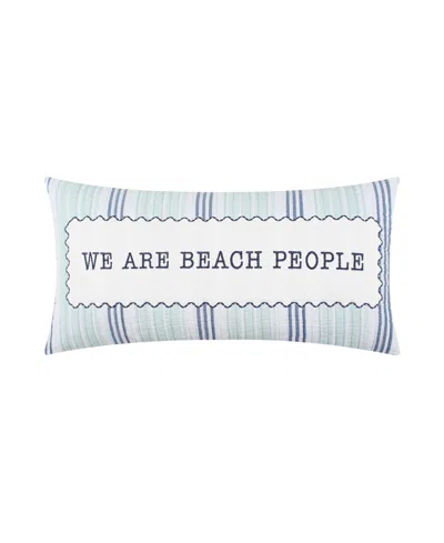 Levtex Ocean Meadow Applique Decorative Pillow, 12" X 24" In Blue Haze