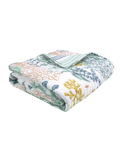 Levtex Ocean Meadow Reversible Quilted Throw, 50" X 60" In Blue Haze
