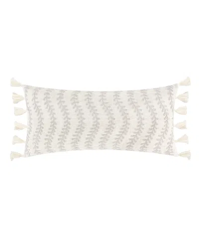 Levtex Ophelia Embroidered Decorative Pillow, 14" X 30" In Gray
