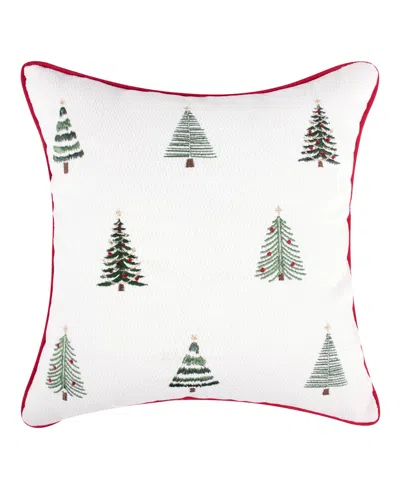 Levtex Patchwork Pine Applique Decorative Pillow, 18" X 18" In Cream