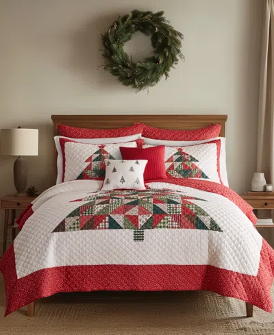 Levtex Patchwork Pine Stitching 2-pc. Quilt Set, Twin/twin Xl In Red
