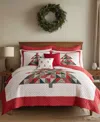 Levtex Patchwork Pine Stitching 3-pc. Quilt Set, King/california King In Red