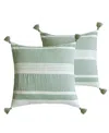 Levtex Pickford Dotted Stripe 2-pc. Sham Set, European In Green