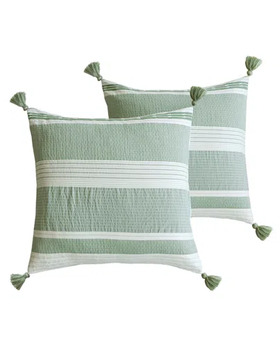 Levtex Pickford Dotted Stripe 2-pc. Sham Set, European In Green