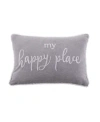 Levtex Pippa Happy Place Decorative Pillow, 12" X 18" In Gray