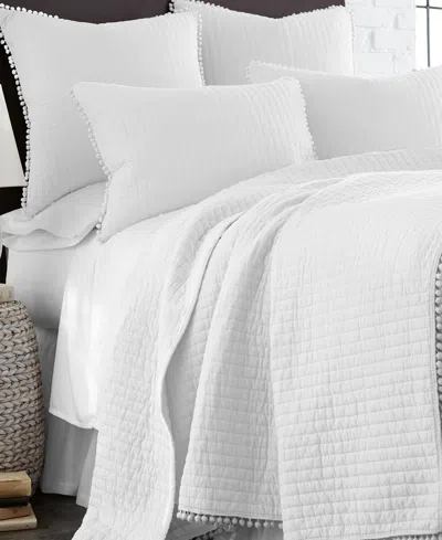 Levtex Pom Pom Quilt, Full/queen In White
