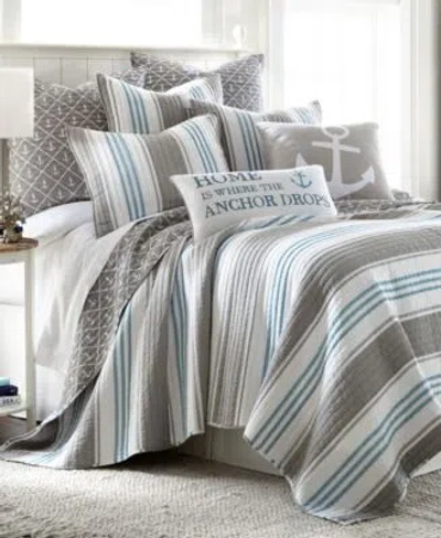 Levtex Provincetown Reversible Quilt Sets In Gray,blue,white