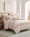 Levtex Sand Stripes Textured 3-pc. Comforter Set, Full/queen In Pink