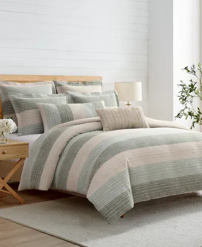 Levtex Sand Stripes Textured 3-pc. Duvet Cover Set, Queen In Multi