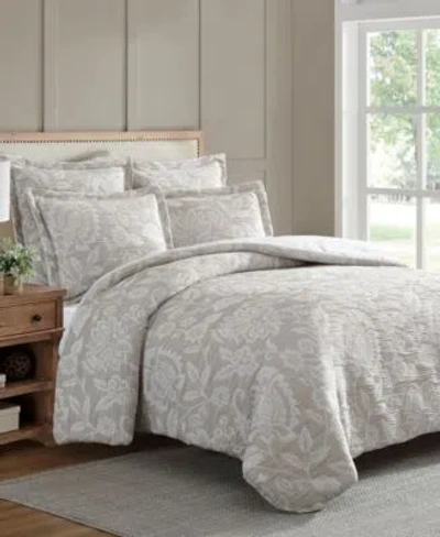 Levtex Sarrah Textured 3 Pc. Duvet Cover Sets In Gray