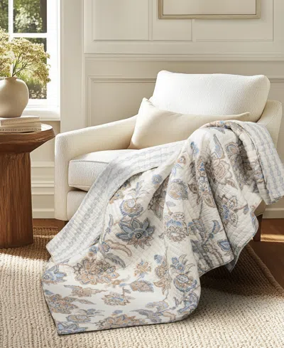 Levtex Selesta Reversible Quilted Throw, 50" X 60" In Blue