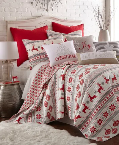 Levtex Silent Night Nordic Stripe 3-pc. Quilt Set, Full/queen In Red