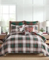 Levtex Spencer Green Plaid Reversible Quilts In Red