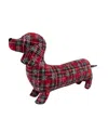 Levtex Spencer Plaid Dog Shaped Decorative Pillow, 12" X 20" In Red