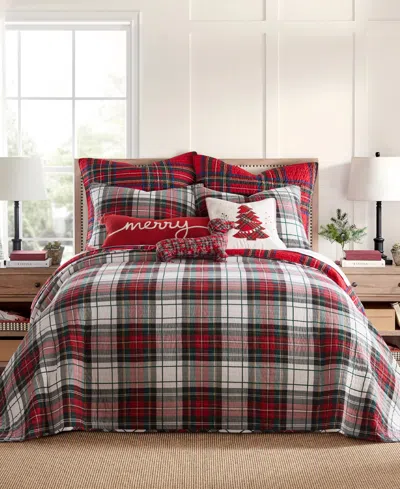 LEVTEX SPENCER PLAID REVERSIBLE BEDSPREAD, KING/CALIFORNIA KING