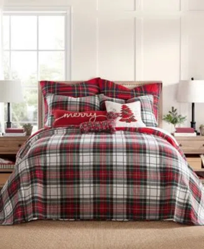 Levtex Spencer Plaid Reversible Bedspreads In Red
