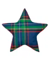 Levtex Spencer Plaid Star Shaped Decorative Pillow, 19" X 18" In Blue
