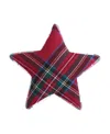 Levtex Spencer Plaid Star Shaped Decorative Pillow, 19" X 18" In Red
