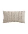 Levtex Spencer Plaid Textured Decorative Pillow, 12" X 22" In Neutral