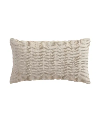 Levtex Spencer Plaid Textured Decorative Pillow, 12" X 22" In Neutral