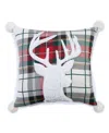Levtex Spencer Red Plaid Faux Fur Deer Decorative Pillow, 18" X 18" In Red