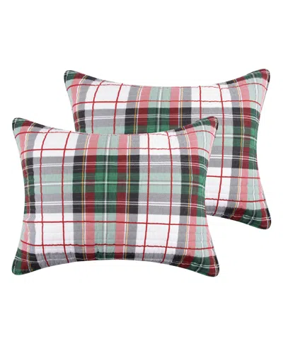 Levtex Spencer Red Plaid Quilted 2-pc. Sham Set, Standard In Green
