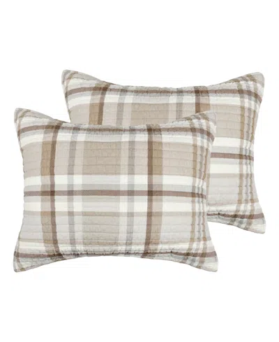 Levtex Spencer Red Plaid Quilted 2-pc. Sham Set, Standard In Brown